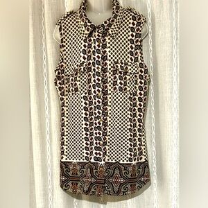 BCBGMaxAzria button down sleeveless blouse. Size M
